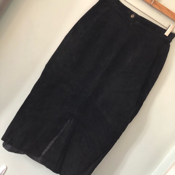 Vintage 80’s Gitano black suede midi pencil skirt SMALL - Picture 8 of 10